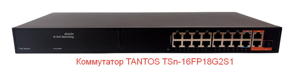 Передняя панель коммутатора TSn-16FP18G2S1